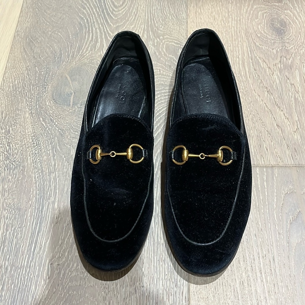 Gucci Black Velvet Loafers
